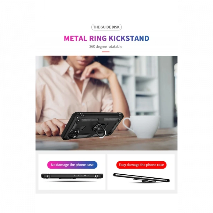 Newface Realme C21 Kılıf Sofya Yüzüklü Silikon Kapak