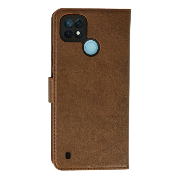Newface Realme C21 Kılıf Trend S Plus Kapaklı Kılıf - Taba