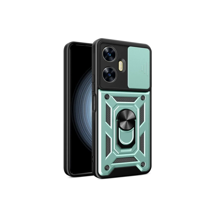 Newface Realme C55 Kılıf Pars Lens Yüzüklü Silikon