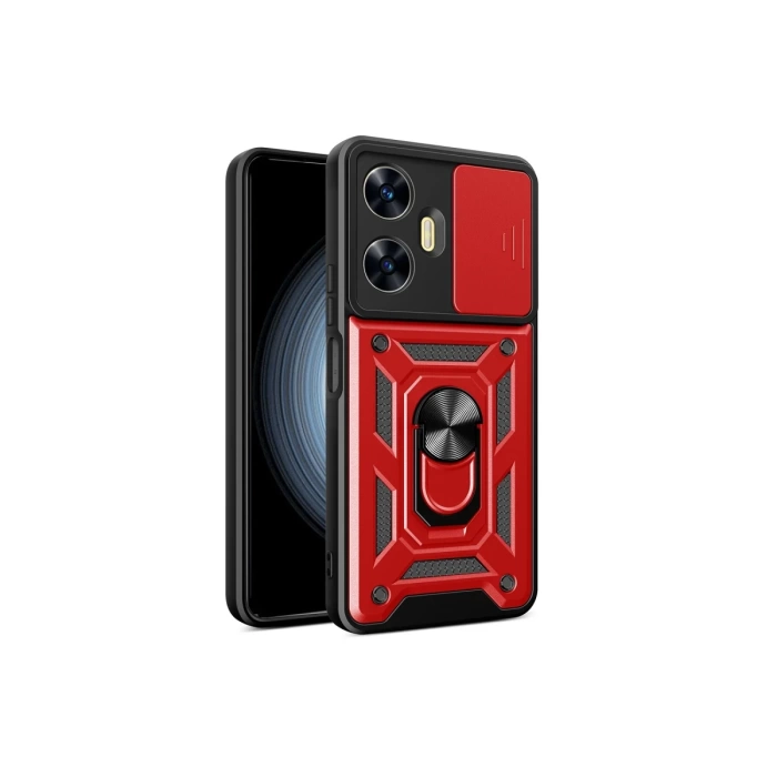 Newface Realme C55 Kılıf Pars Lens Yüzüklü Silikon