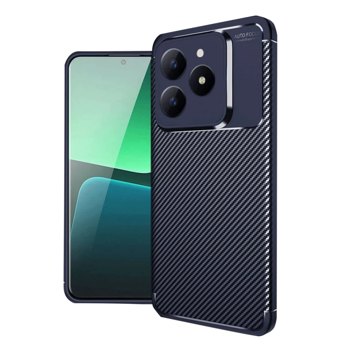 Newface Realme C61 Kılıf Auto Focus Karbon Kapak - Lacivert