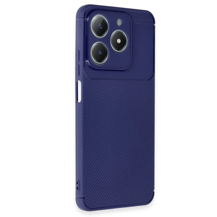 Newface Realme C61 Kılıf Auto Focus Karbon Kapak - Lacivert