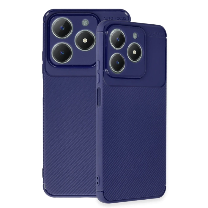 Newface Realme C61 Kılıf Auto Focus Karbon Kapak - Lacivert