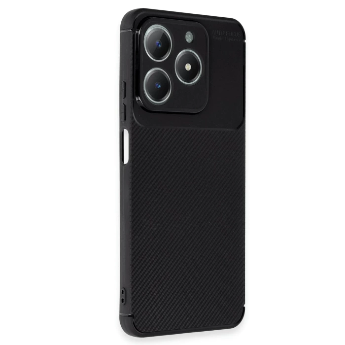 Newface Realme C61 Kılıf Auto Focus Karbon Kapak - Siyah
