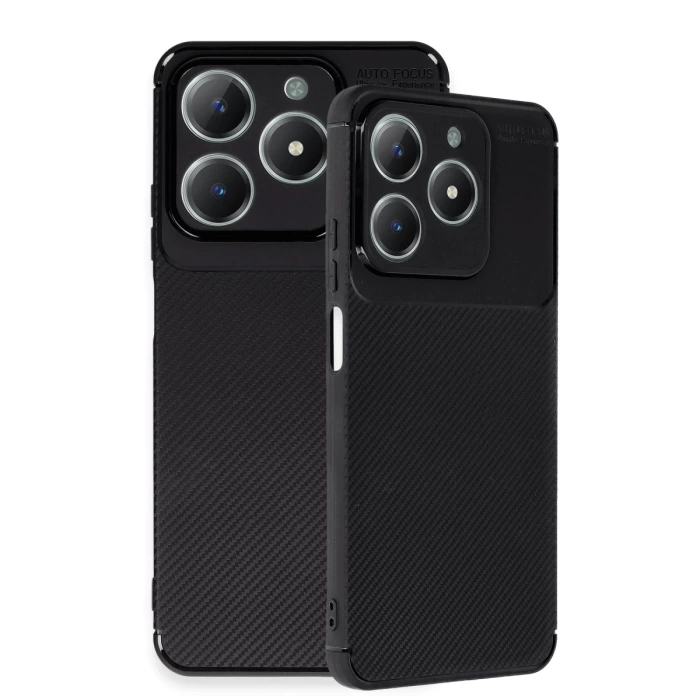 Newface Realme C61 Kılıf Auto Focus Karbon Kapak - Siyah