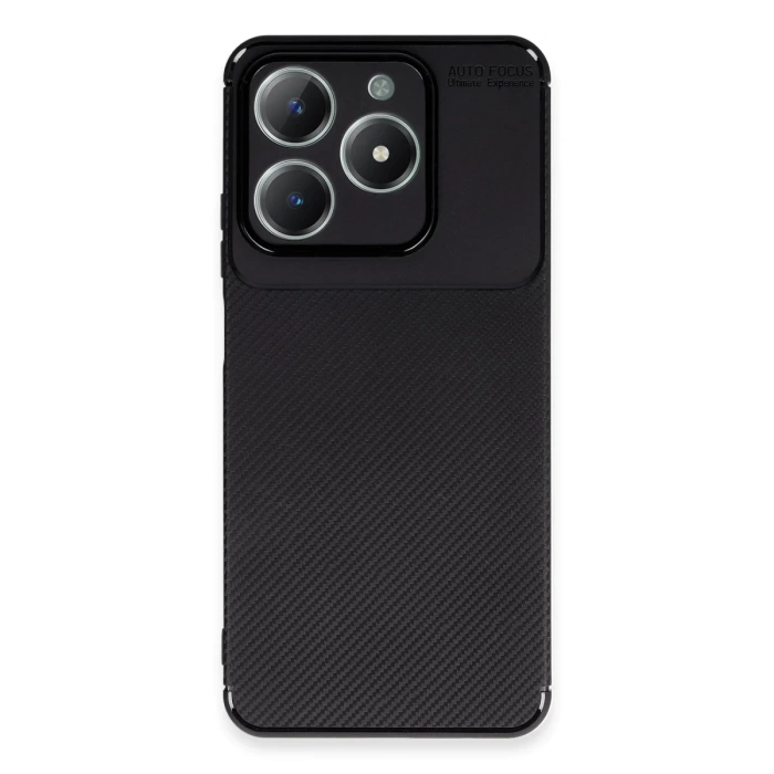 Newface Realme C61 Kılıf Auto Focus Karbon Kapak - Siyah