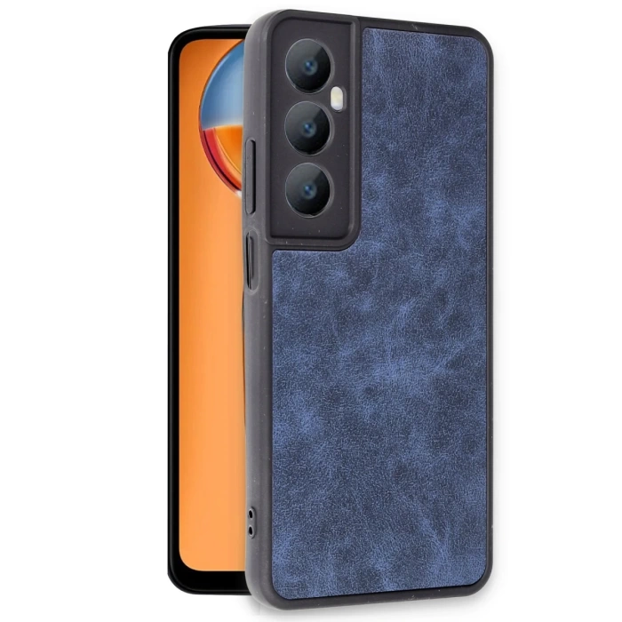 Newface Realme C65 Kılıf Aras Deri Kapak - Lacivert