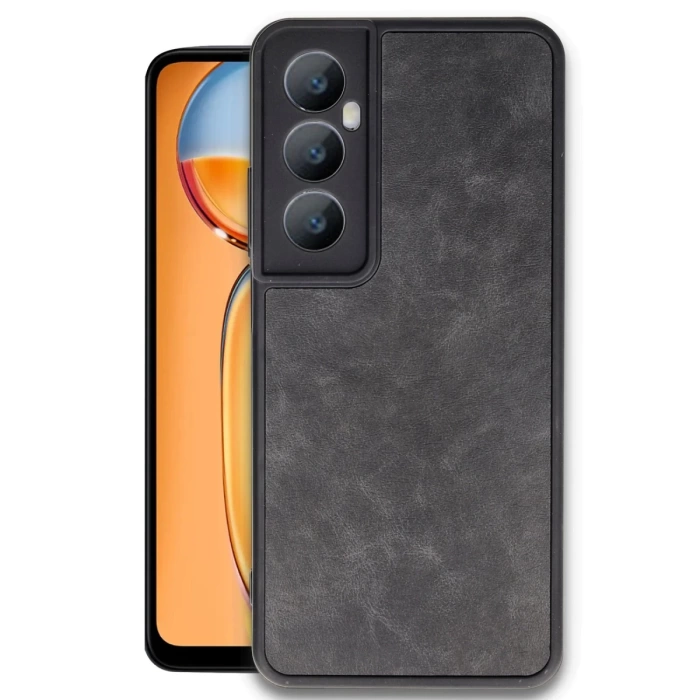 Newface Realme C65 Kılıf Aras Deri Kapak - Siyah
