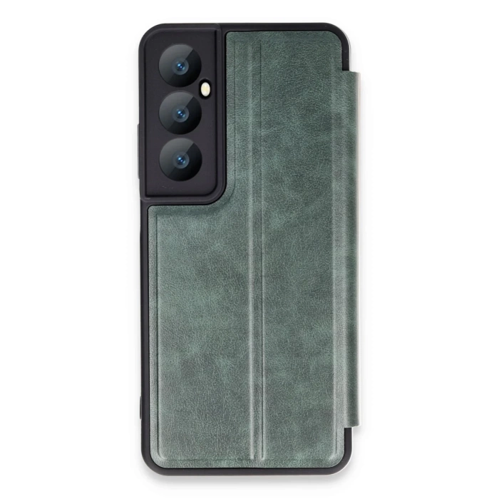 Newface Realme C65 Kılıf Flip Cover - Koyu Yeşil