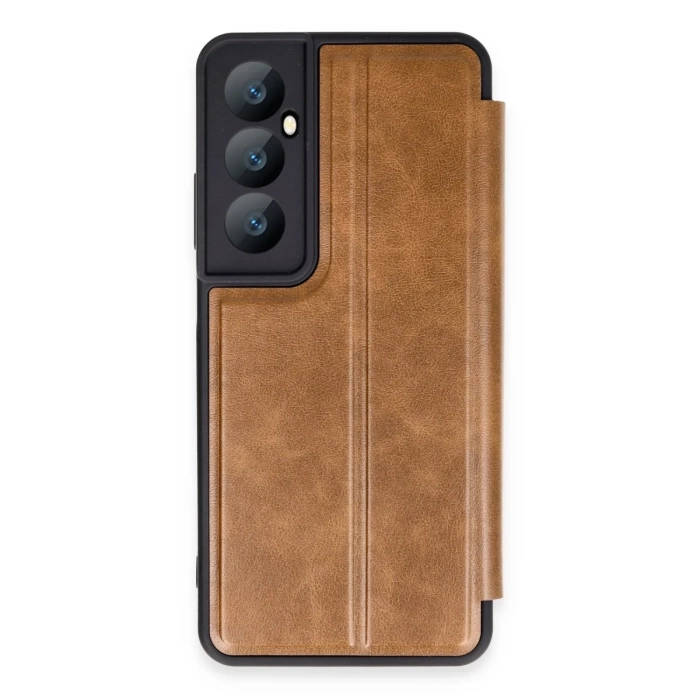 Newface Realme C65 Kılıf Flip Cover - Taba