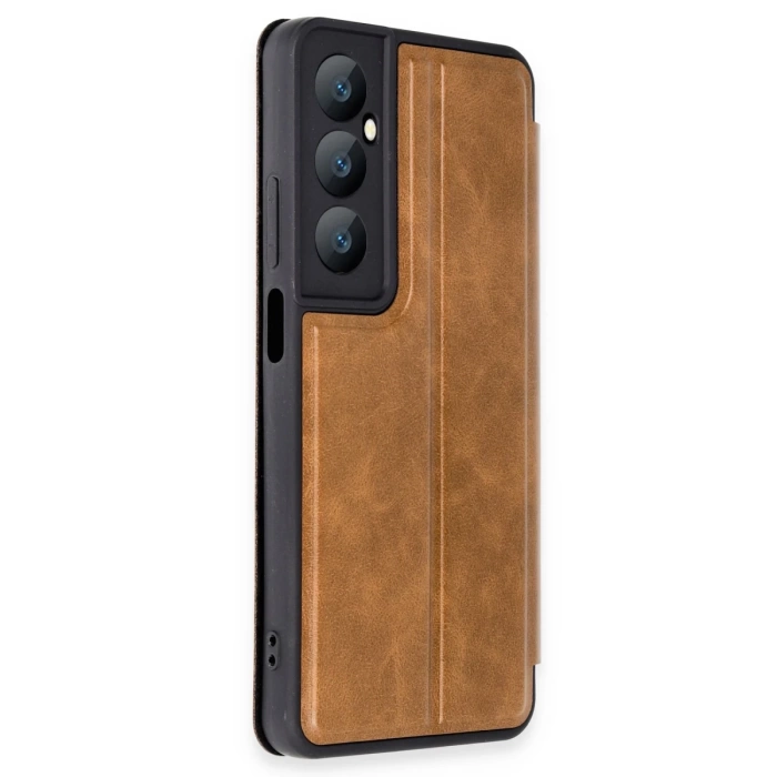 Newface Realme C65 Kılıf Flip Cover - Taba