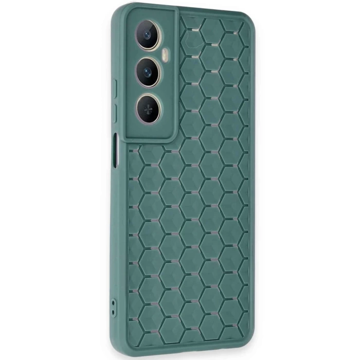Newface Realme C65 Kılıf Petek Silikon Kapak - Koyu Yeşil