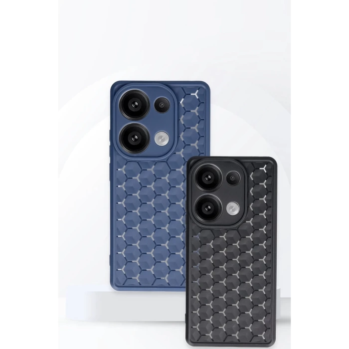 Newface Realme C65 Kılıf Petek Silikon Kapak - Lacivert