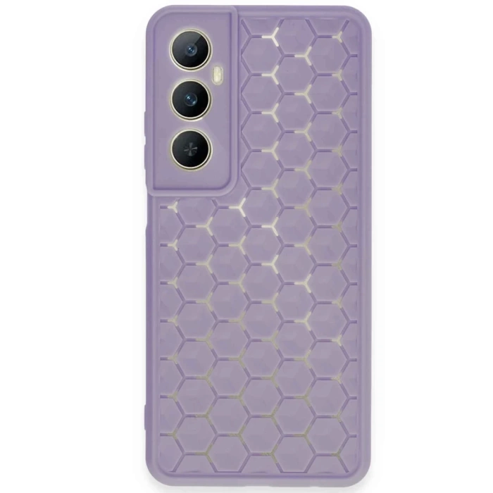 Newface Realme C65 Kılıf Petek Silikon Kapak - Lila