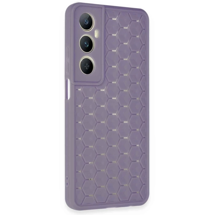 Newface Realme C65 Kılıf Petek Silikon Kapak - Lila