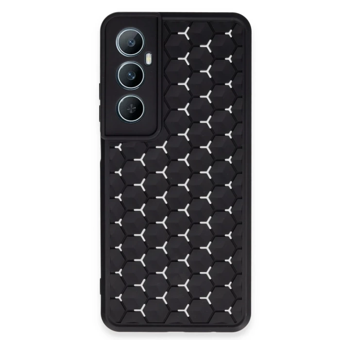 Newface Realme C65 Kılıf Petek Silikon Kapak - Siyah