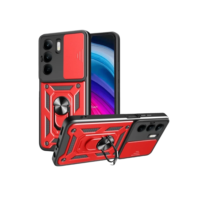 Newface Realme C75 4G Kılıf Pars Lens Yüzüklü Silikon