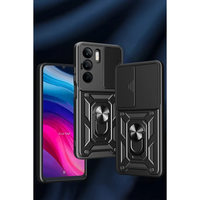 Newface Realme C75 4G Kılıf Pars Lens Yüzüklü Silikon