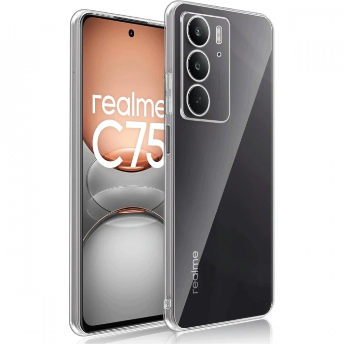 Realme C75 Kılıf Lüx Şeffaf Silikon