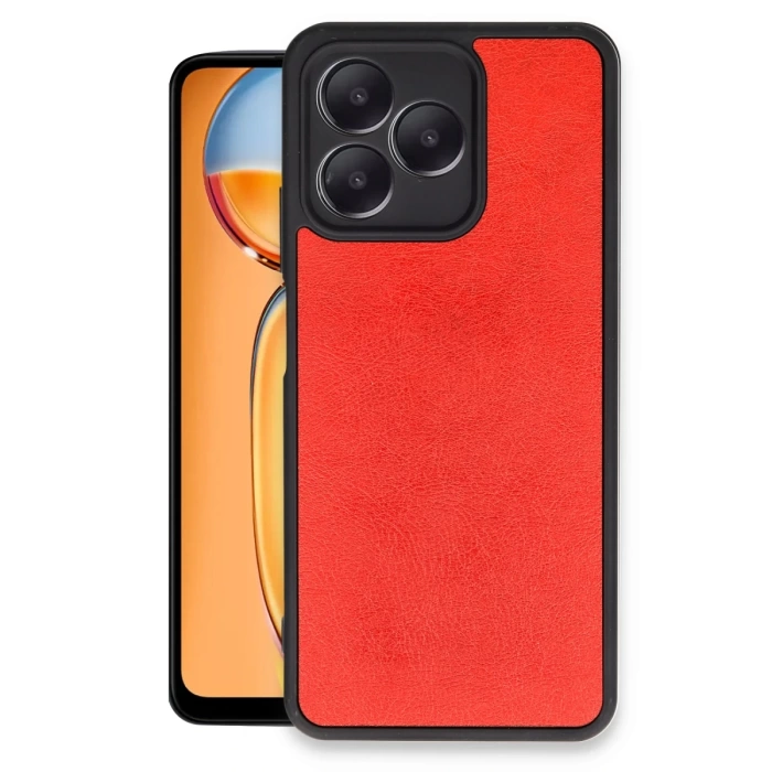 Newface Realme Note 50 4G Kılıf Aras Deri Kapak - Kırmızı