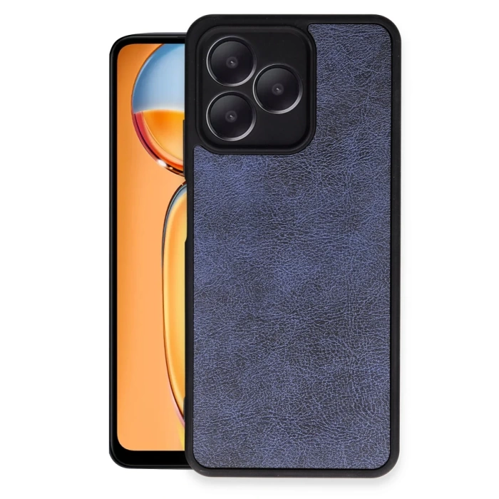 Newface Realme Note 50 4G Kılıf Aras Deri Kapak - Lacivert