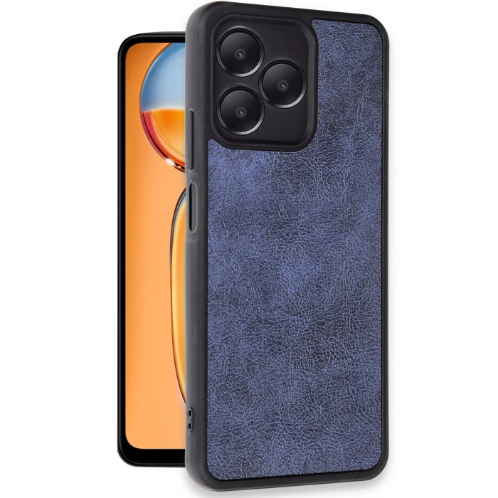 Newface Realme Note 50 4G Kılıf Aras Deri Kapak - Lacivert
