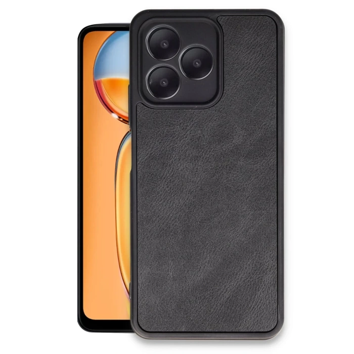 Newface Realme Note 50 4G Kılıf Aras Deri Kapak - Siyah
