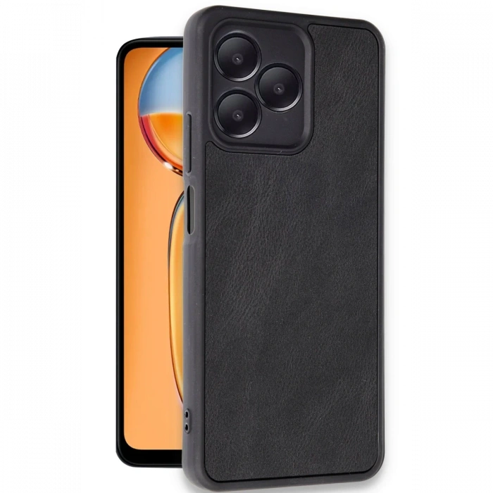 Newface Realme Note 50 4G Kılıf Aras Deri Kapak - Siyah