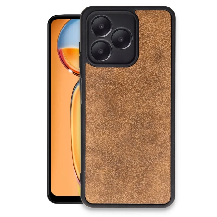 Newface Realme Note 50 4G Kılıf Aras Deri Kapak - Taba