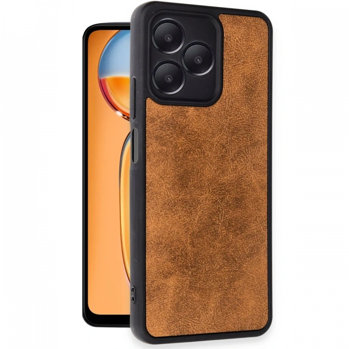 Newface Realme Note 50 4G Kılıf Aras Deri Kapak - Taba