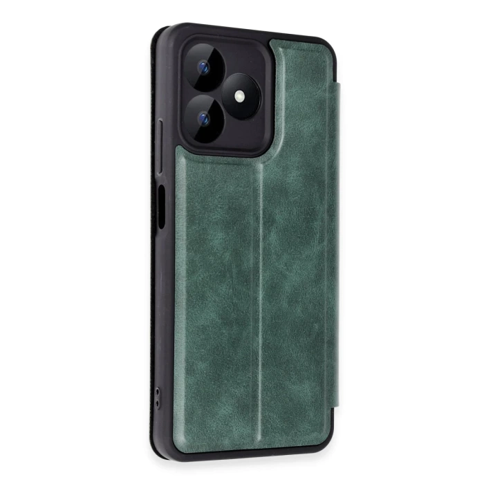 Newface Realme Note 50 4G Kılıf Flip Cover - Koyu Yeşil