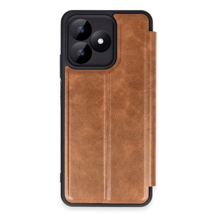 Newface Realme Note 50 4G Kılıf Flip Cover - Taba