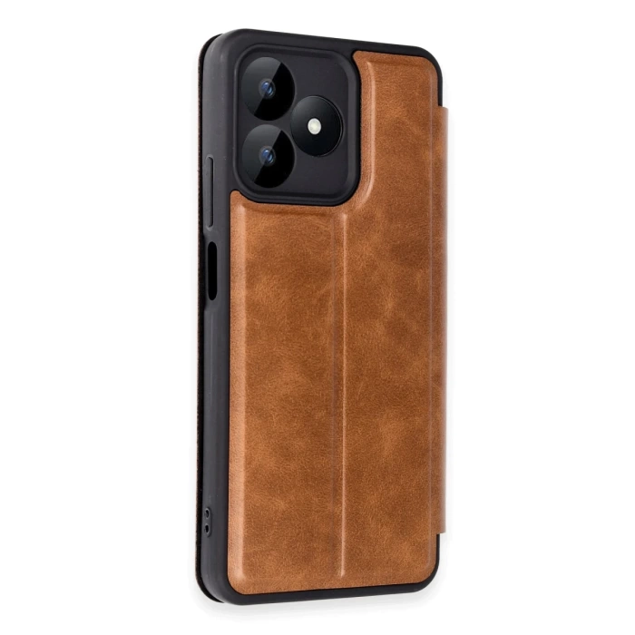 Newface Realme Note 50 4G Kılıf Flip Cover - Taba