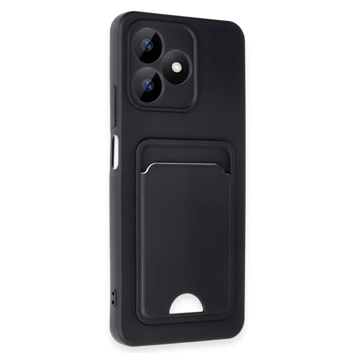 Newface Realme Note 50 4G Kılıf Kelvin Kartvizitli Silikon - Siyah
