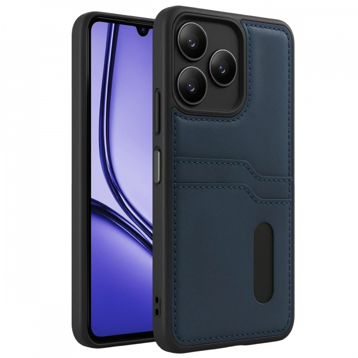 Newface Realme Note 50 4G Kılıf Sara Kartvizitli Deri Kılıf