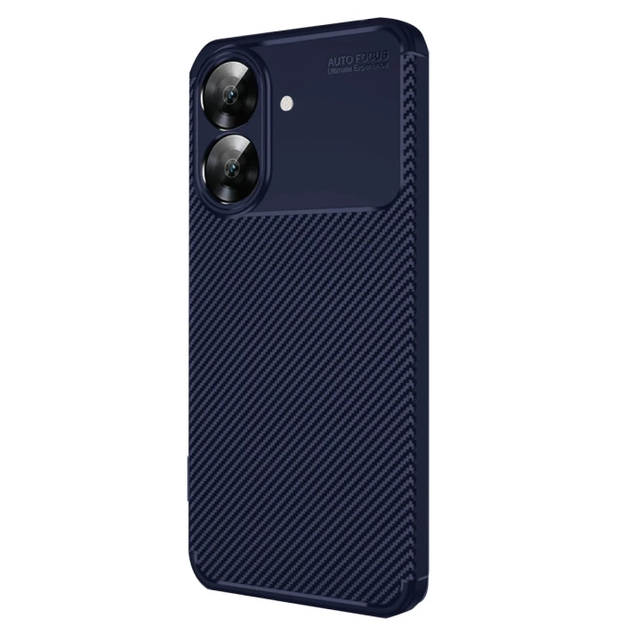 Newface Realme Note 60 Kılıf Auto Focus Karbon Kapak - Lacivert
