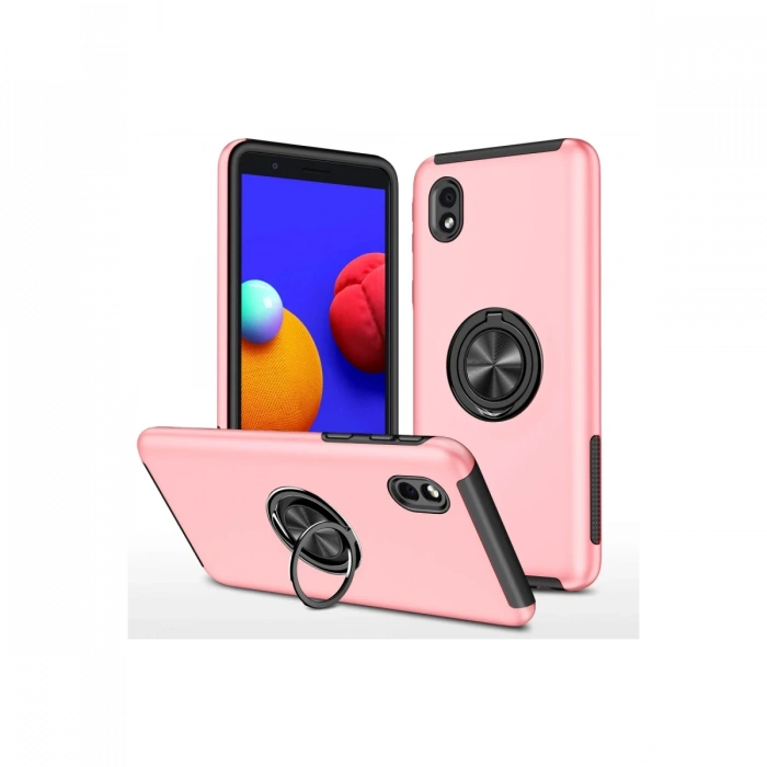 Newface Samsung Galaxy A01 Core Kılıf Elit Yüzüklü Kapak