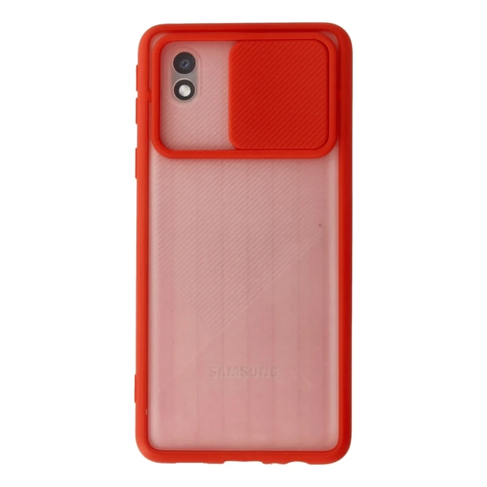 Newface Samsung Galaxy A01 Core Kılıf Palm Buzlu Kamera Sürgülü Silikon
