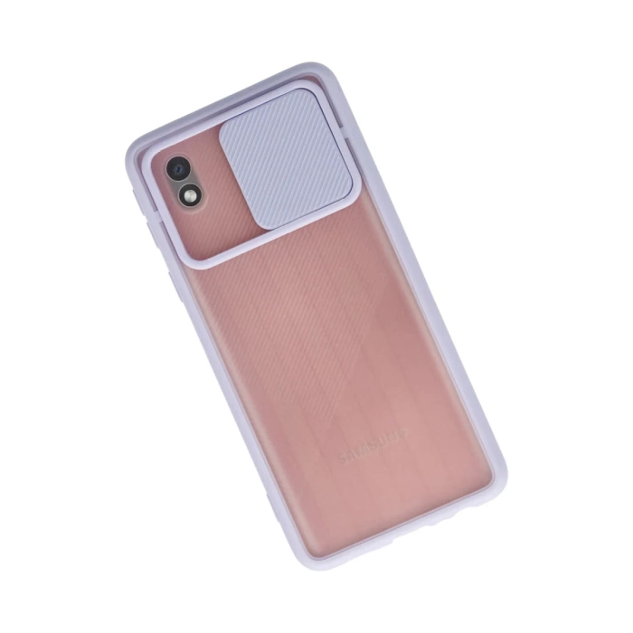 Newface Samsung Galaxy A01 Core Kılıf Palm Buzlu Kamera Sürgülü Silikon