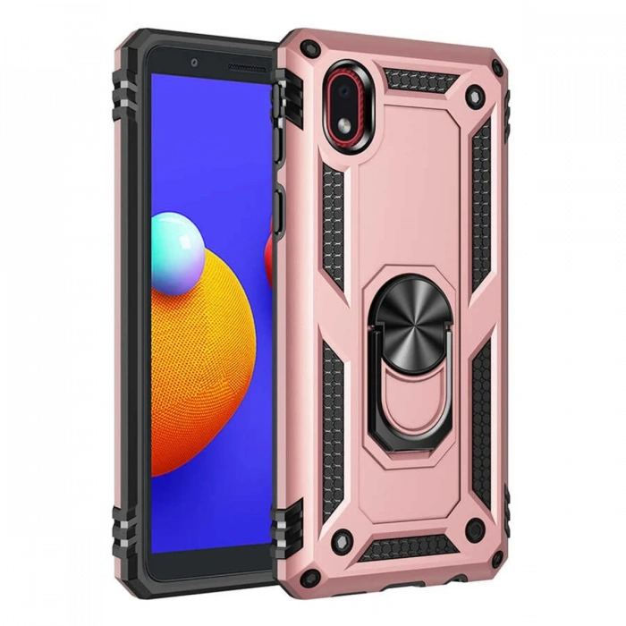 Newface Samsung Galaxy A01 Core Kılıf Sofya Yüzüklü Silikon Kapak