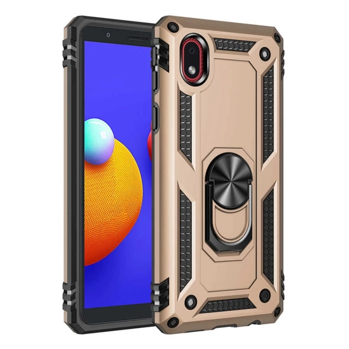 Newface Samsung Galaxy A01 Core Kılıf Sofya Yüzüklü Silikon Kapak