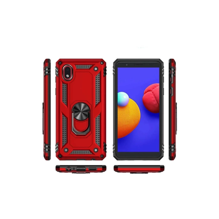 Newface Samsung Galaxy A01 Core Kılıf Sofya Yüzüklü Silikon Kapak
