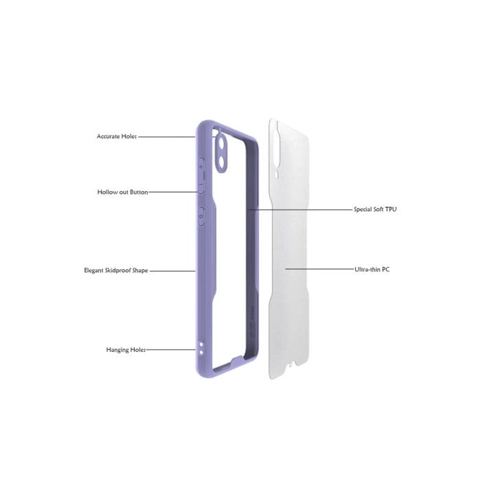 Newface Samsung Galaxy A02 Kılıf Platin Silikon