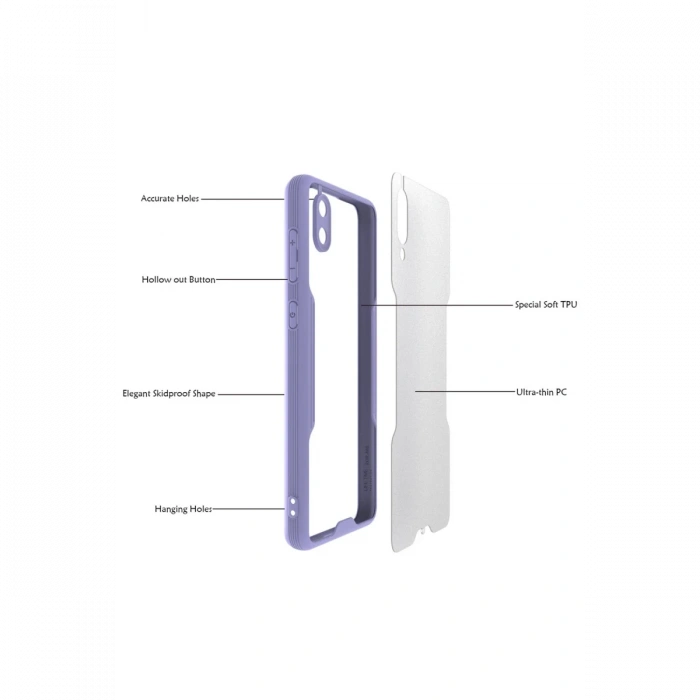 Newface Samsung Galaxy A02 Kılıf Platin Silikon