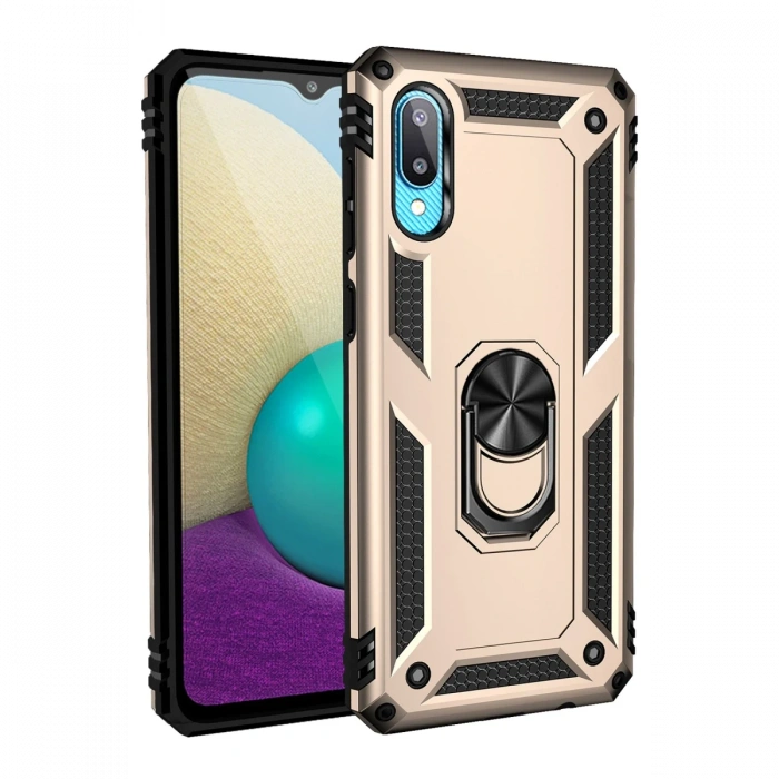 Newface Samsung Galaxy A02 Kılıf Sofya Yüzüklü Silikon Kapak