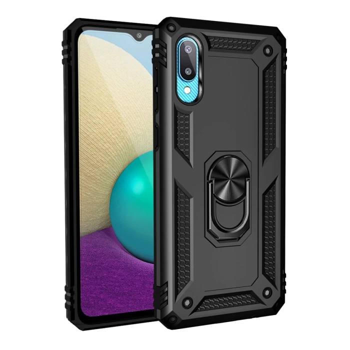 Newface Samsung Galaxy A02 Kılıf Sofya Yüzüklü Silikon Kapak