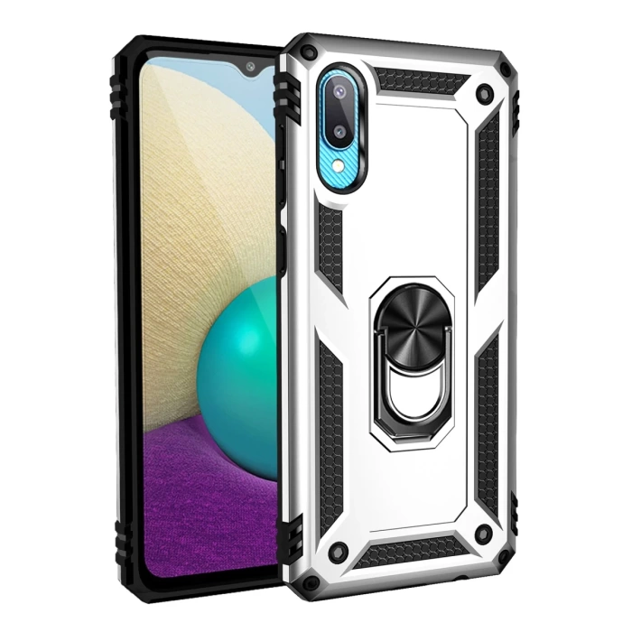 Newface Samsung Galaxy A02 Kılıf Sofya Yüzüklü Silikon Kapak
