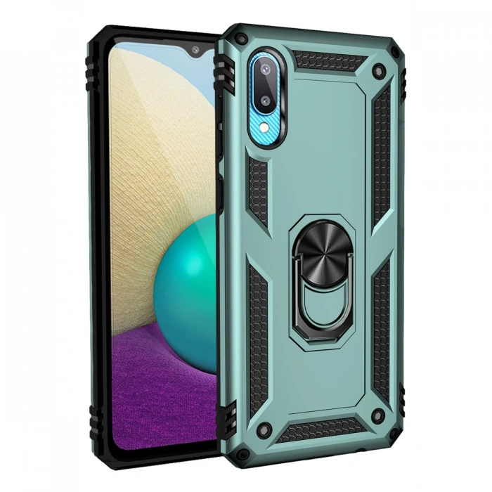 Newface Samsung Galaxy A02 Kılıf Sofya Yüzüklü Silikon Kapak