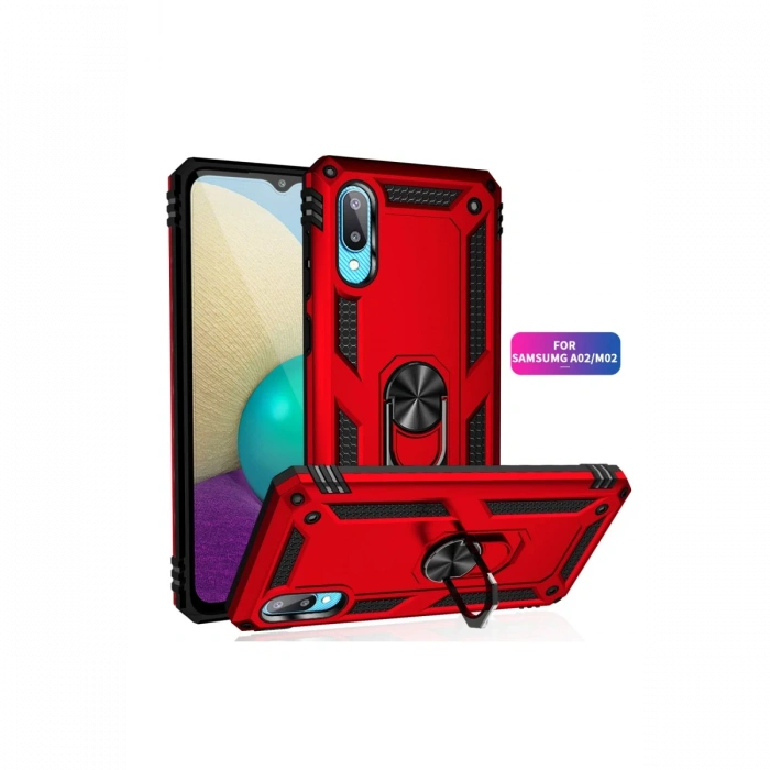 Newface Samsung Galaxy A02 Kılıf Sofya Yüzüklü Silikon Kapak