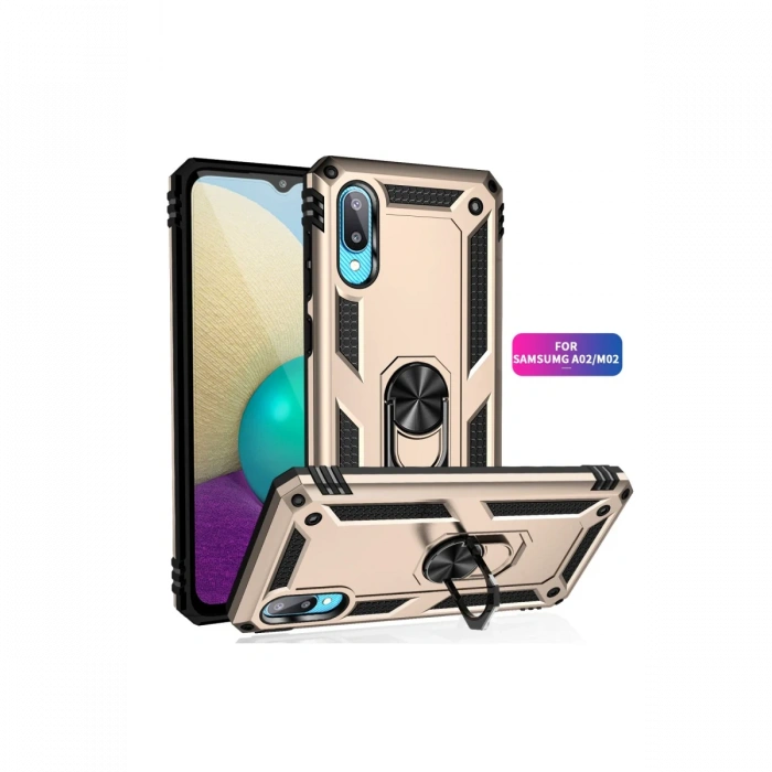 Newface Samsung Galaxy A02 Kılıf Sofya Yüzüklü Silikon Kapak